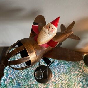 Santa Claus in Airplane Kinetic Holiday Decor